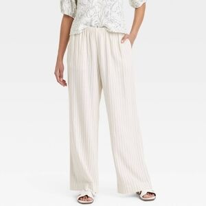 Women's Cream Striped Pants